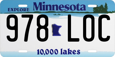 MN license plate 978LOC