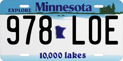MN license plate 978LOE