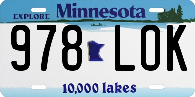 MN license plate 978LOK