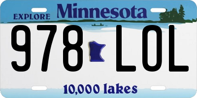 MN license plate 978LOL