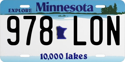MN license plate 978LON