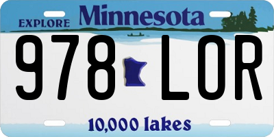 MN license plate 978LOR
