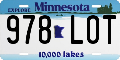 MN license plate 978LOT