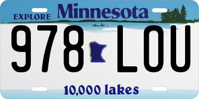 MN license plate 978LOU