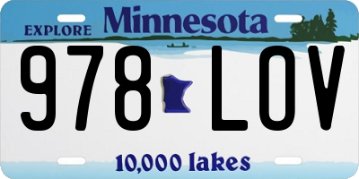MN license plate 978LOV