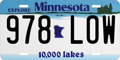 MN license plate 978LOW