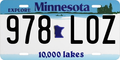 MN license plate 978LOZ