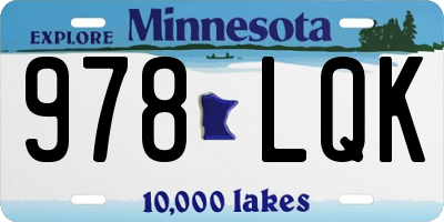 MN license plate 978LQK