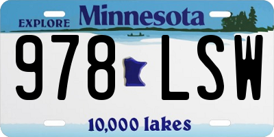 MN license plate 978LSW