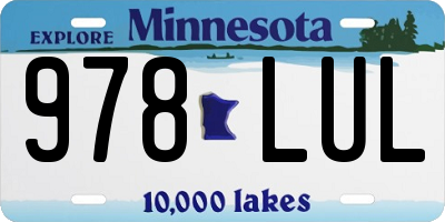 MN license plate 978LUL