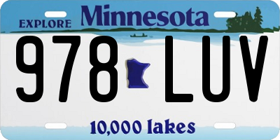 MN license plate 978LUV