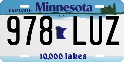 MN license plate 978LUZ