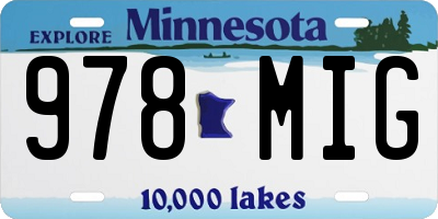MN license plate 978MIG