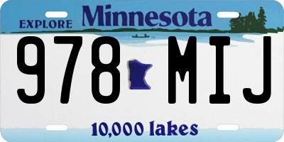 MN license plate 978MIJ