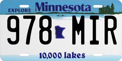 MN license plate 978MIR