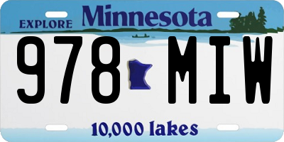 MN license plate 978MIW