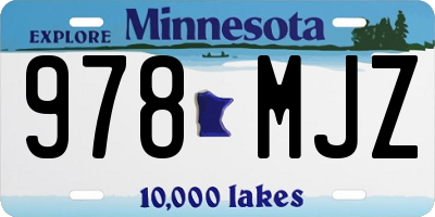 MN license plate 978MJZ