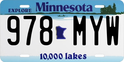 MN license plate 978MYW