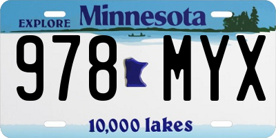 MN license plate 978MYX