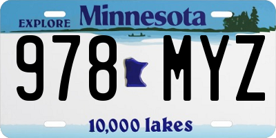 MN license plate 978MYZ