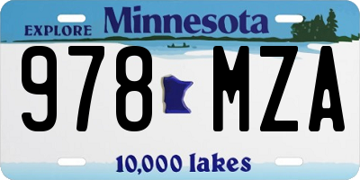 MN license plate 978MZA