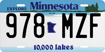 MN license plate 978MZF