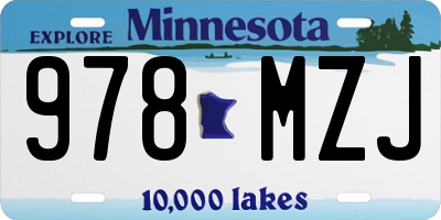 MN license plate 978MZJ