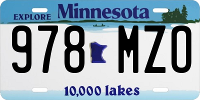 MN license plate 978MZO