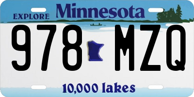 MN license plate 978MZQ