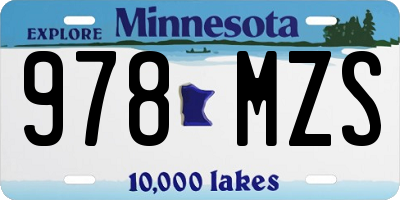 MN license plate 978MZS