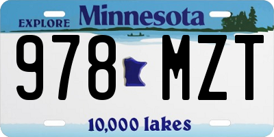 MN license plate 978MZT