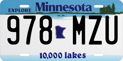 MN license plate 978MZU