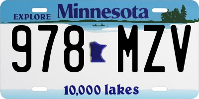 MN license plate 978MZV