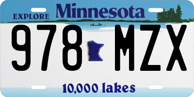MN license plate 978MZX