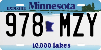 MN license plate 978MZY