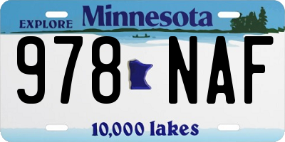 MN license plate 978NAF