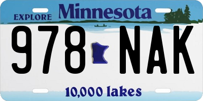 MN license plate 978NAK