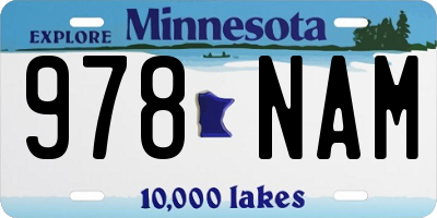 MN license plate 978NAM