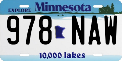MN license plate 978NAW