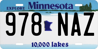 MN license plate 978NAZ