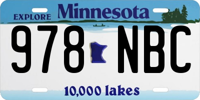 MN license plate 978NBC