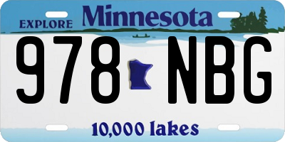 MN license plate 978NBG