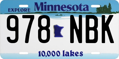 MN license plate 978NBK