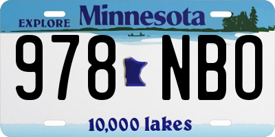 MN license plate 978NBO