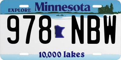 MN license plate 978NBW
