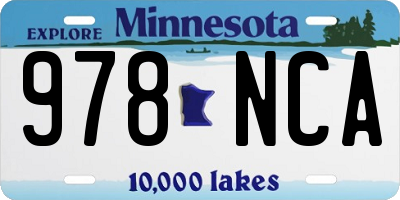 MN license plate 978NCA