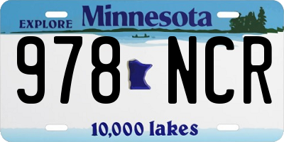 MN license plate 978NCR