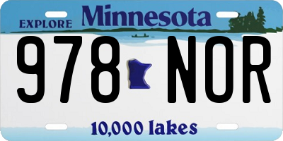 MN license plate 978NOR