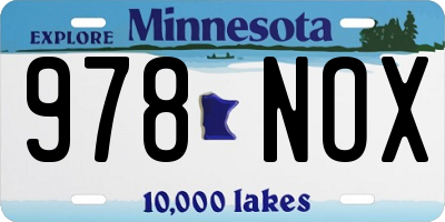 MN license plate 978NOX
