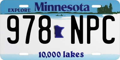 MN license plate 978NPC